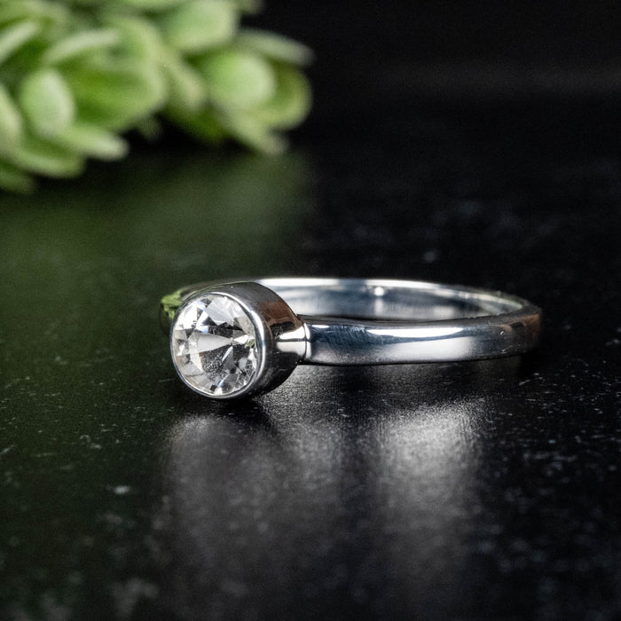Phenakite Ring 5.5mm 0.59 ct Size 8 - InnerVision Crystals