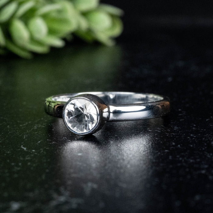 Phenakite Ring 5.5mm 0.61 ct Size 7 - InnerVision Crystals