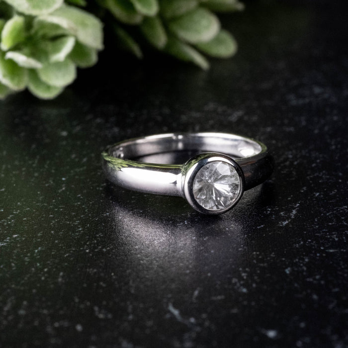 Phenakite Ring 5mm 0.35 ct Size 6 - InnerVision Crystals