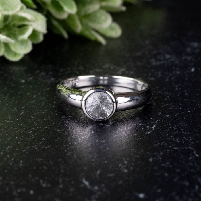 Phenakite Ring 5mm 0.35 ct Size 6 - InnerVision Crystals