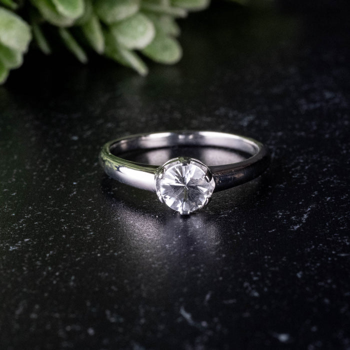 Phenakite Ring 5mm 0.35 ct Size 6 - InnerVision Crystals