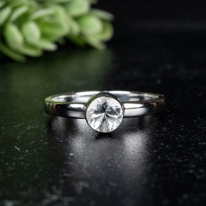 Phenakite Ring 5mm 0.44 ct Size 7 - InnerVision Crystals