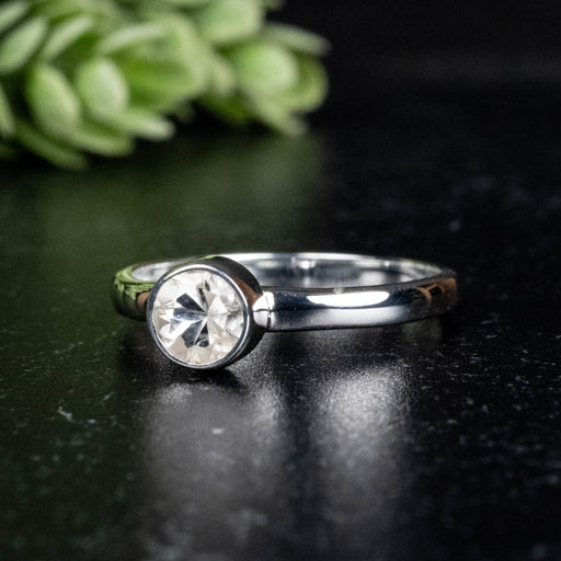 Phenakite Ring 5mm 0.45 ct Size 8 - InnerVision Crystals
