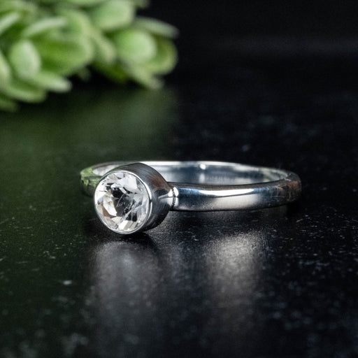 Phenakite Ring 5mm 0.52 ct Size 8 - InnerVision Crystals