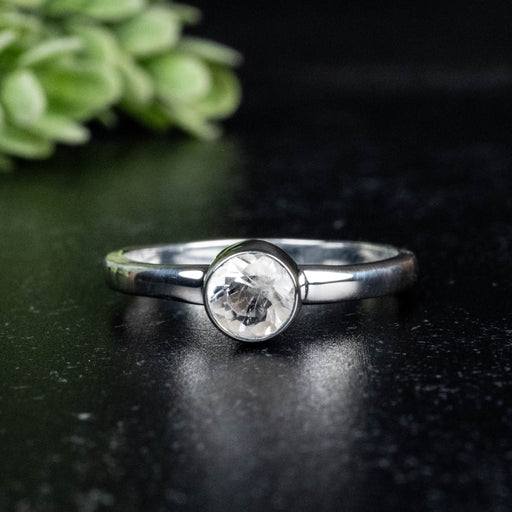 Phenakite Ring 5mm 0.52 ct Size 8 - InnerVision Crystals