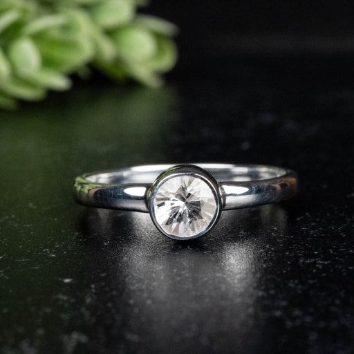 Phenakite Ring 5mm 0.52 ct Size 8 - InnerVision Crystals