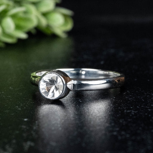 Phenakite Ring 5mm 0.55 ct Size 8 - InnerVision Crystals