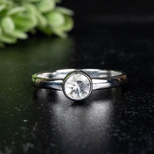 Phenakite Ring 5mm 0.55 ct Size 8 - InnerVision Crystals