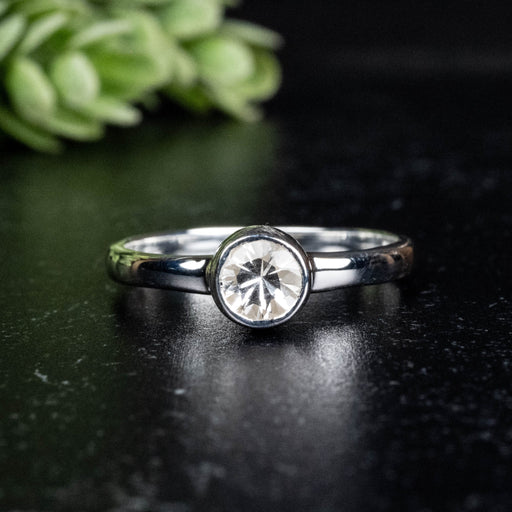 Phenakite Ring 5mm 0.65 ct Size 8 - InnerVision Crystals