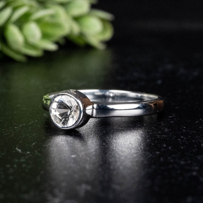 Phenakite Ring 5mm 0.65 ct Size 8 - InnerVision Crystals