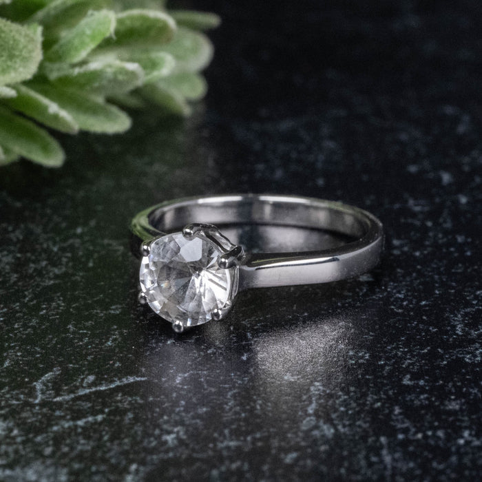 Phenakite Ring 6.40mm 0.90 ct Size 5.75 - InnerVision Crystals