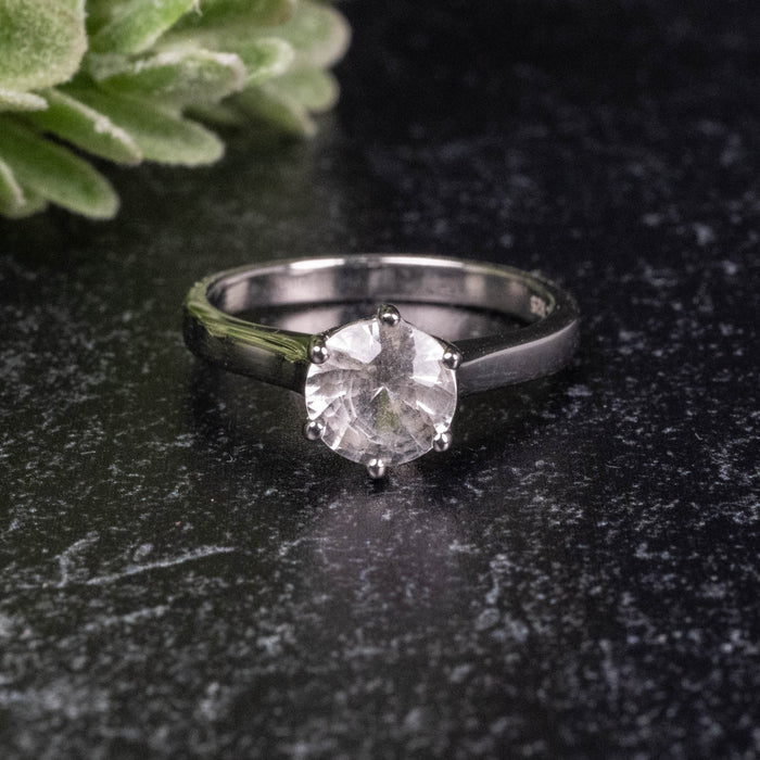Phenakite Ring 6.40mm 0.90 ct Size 5.75 - InnerVision Crystals
