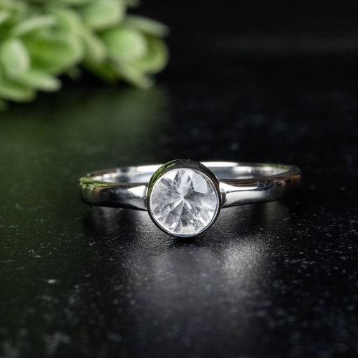 Phenakite Ring 6mm 0.61 ct Size 8 - InnerVision Crystals