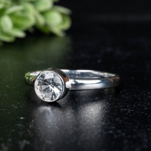Phenakite Ring 6mm 0.66 ct Size 8 - InnerVision Crystals