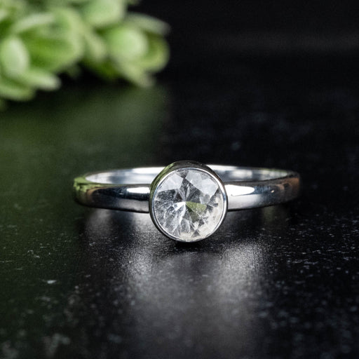 Phenakite Ring 6mm 0.66 ct Size 8 - InnerVision Crystals