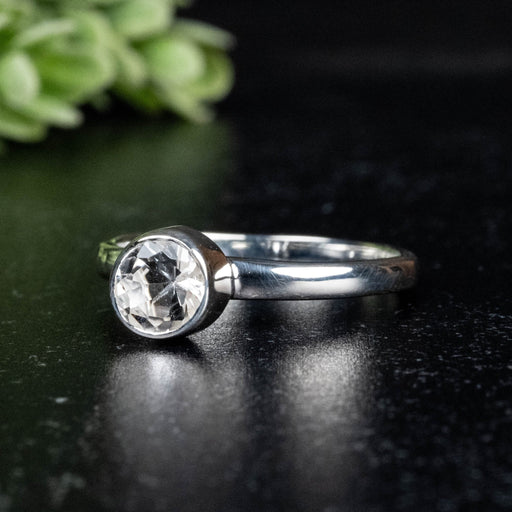 Phenakite Ring 6mm 0.73 ct Size 8 - InnerVision Crystals