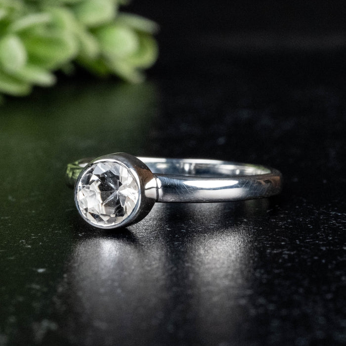 Phenakite Ring 6mm 0.73 ct Size 8 - InnerVision Crystals