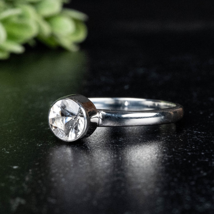 Phenakite Ring 6mm 0.75 ct Size 8 - InnerVision Crystals