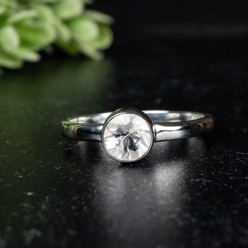 Phenakite Ring 6mm 0.75 ct Size 8 - InnerVision Crystals