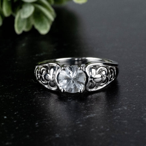 Phenakite Ring 6mm 0.80 ct Size 6.5 - InnerVision Crystals