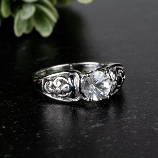 Phenakite Ring 6mm 0.80 ct Size 6.5 - InnerVision Crystals