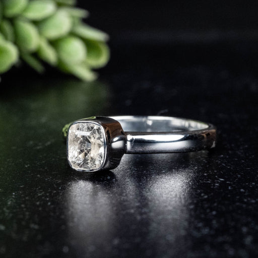 Phenakite Ring 6mm 0.84 ct Size 8 - InnerVision Crystals