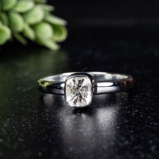 Phenakite Ring 6mm 0.84 ct Size 8 - InnerVision Crystals