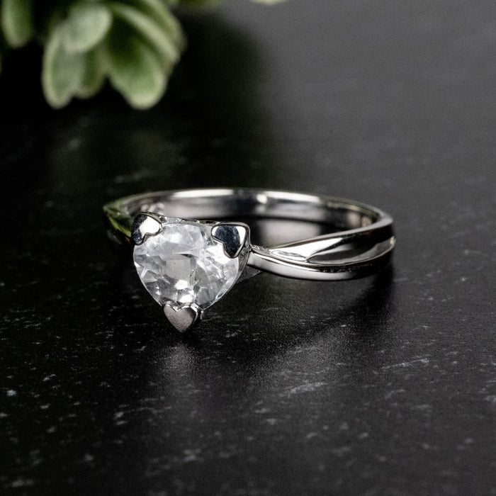 Phenakite Ring 6mm 1 ct Size 7.5 - InnerVision Crystals