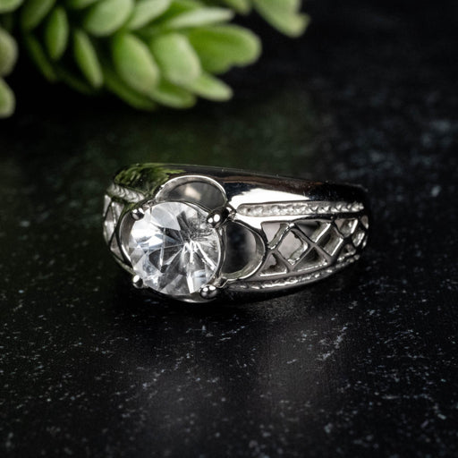 Phenakite Ring 7mm 1.35 ct Size 7.75 - InnerVision Crystals
