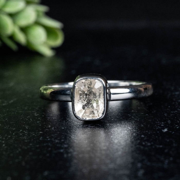 Phenakite Ring 7x5mm 1 ct Size 9 - InnerVision Crystals
