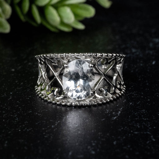 Phenakite Ring 9x7mm 1.75 ct Size 5.5 - InnerVision Crystals