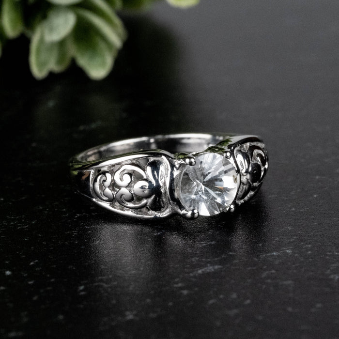 Phenakite Ring 6mm 0.80 ct Size 6.5