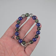 Moldavite + Lapis Lazuli + Aletai Meteorite + LDG Bead 10mm Bracelet 7.5" - InnerVision Crystals