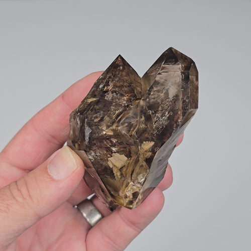 Herkimer Diamond Quartz Crystal 212 g 87x57x51mm Smoky Skeletal - InnerVision Crystals