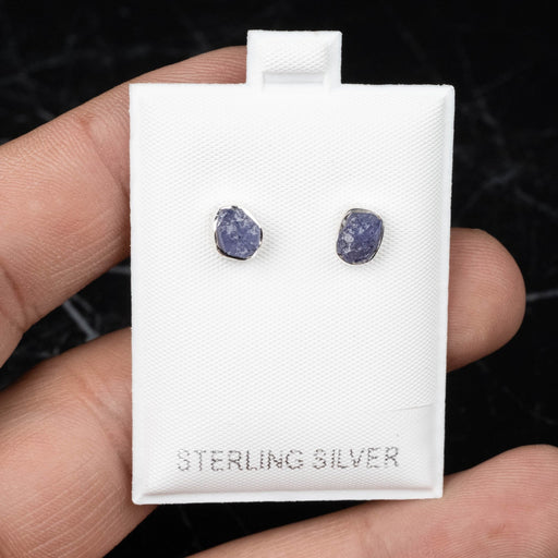 Raw Tanzanite Earrings .925 Silver - InnerVision Crystals
