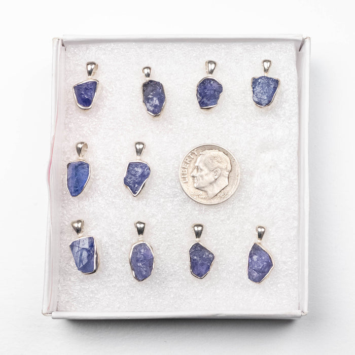 Raw Tanzanite Pendant + 18" Chain .925 Silver - InnerVision Crystals