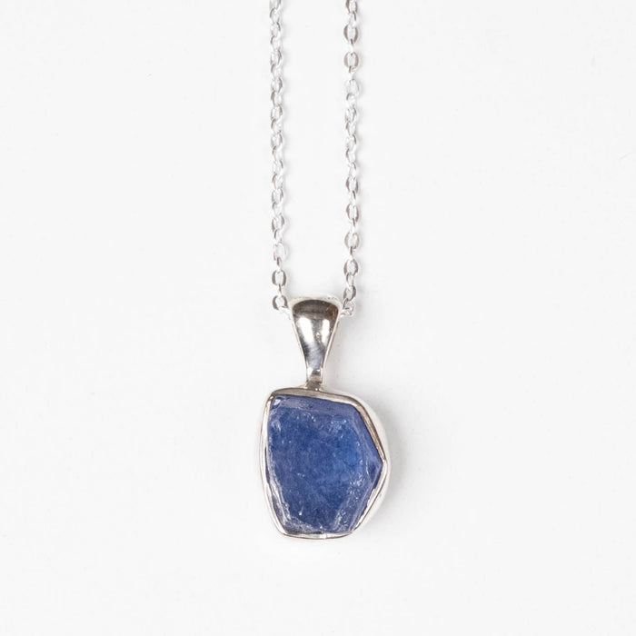 Raw Tanzanite Pendant + 18" Chain .925 Silver - InnerVision Crystals