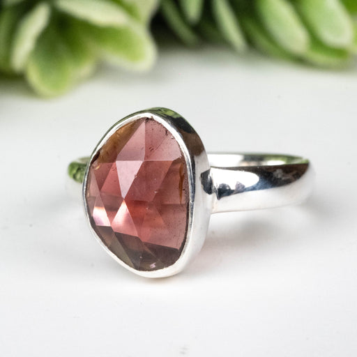 Rhodolite Garnet Ring 10x7mm Size 4 - InnerVision Crystals