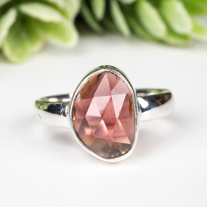 Rhodolite Garnet Ring 10x7mm Size 4 - InnerVision Crystals