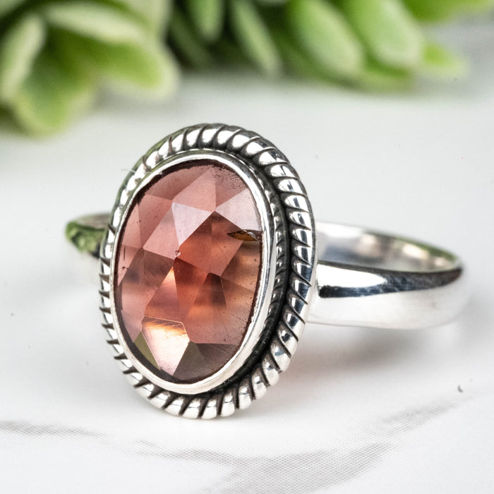 Rhodolite Garnet Ring 10x7mm Size 9 - InnerVision Crystals