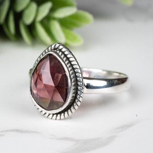 Rhodolite Garnet Ring 11x8mm Size 8 - InnerVision Crystals