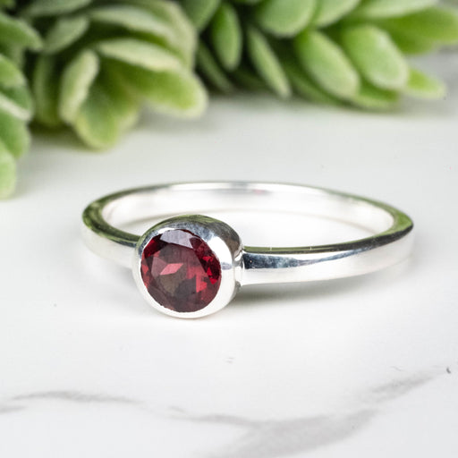Rhodolite Garnet Ring 4.5mm Size 10 - InnerVision Crystals
