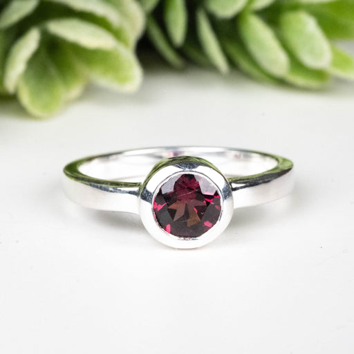 Rhodolite Garnet Ring 4.5mm Size 4 - InnerVision Crystals