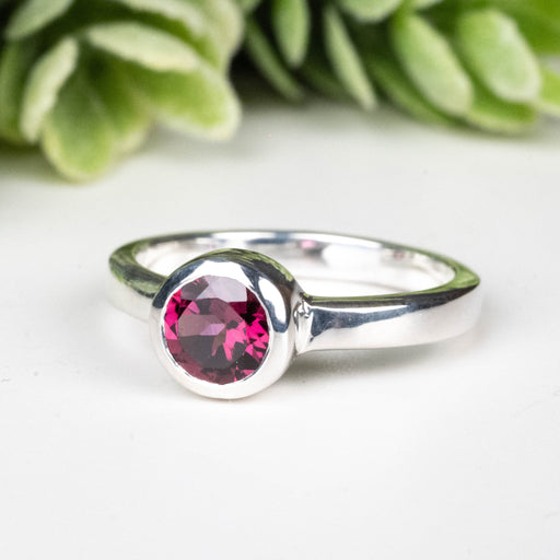 Rhodolite Garnet Ring 4.5mm Size 4 - InnerVision Crystals