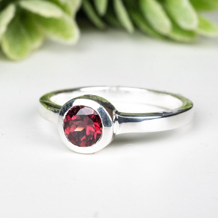 Rhodolite Garnet Ring 4.5mm Size 5 - InnerVision Crystals