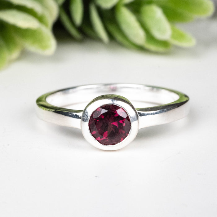Rhodolite Garnet Ring 4.5mm Size 6 - InnerVision Crystals
