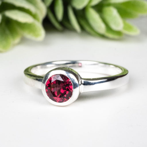 Rhodolite Garnet Ring 4.5mm Size 6 - InnerVision Crystals