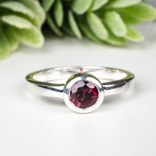 Rhodolite Garnet Ring 4.5mm Size 6 - InnerVision Crystals