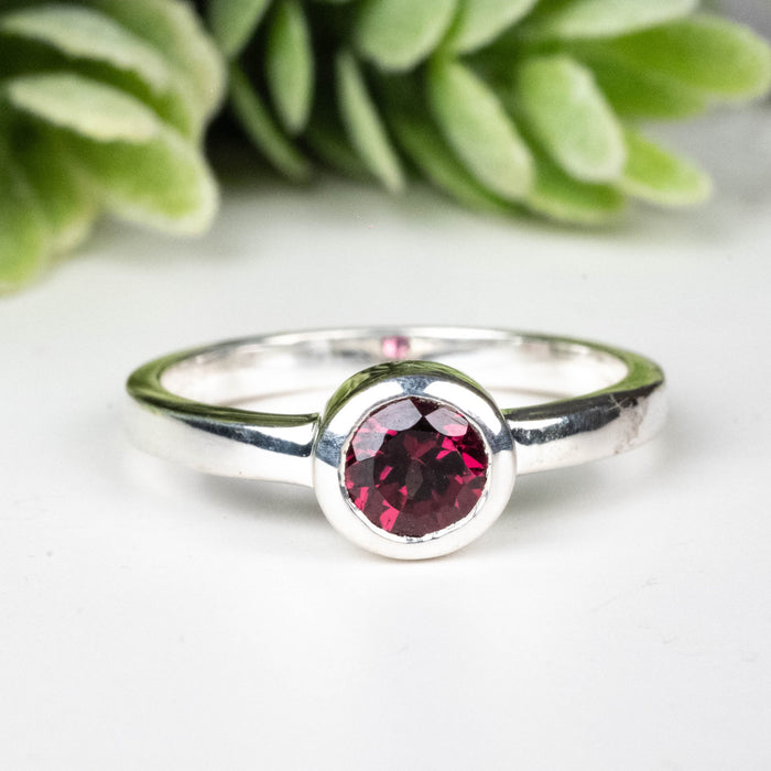 Rhodolite Garnet Ring 4.5mm Size 6 - InnerVision Crystals
