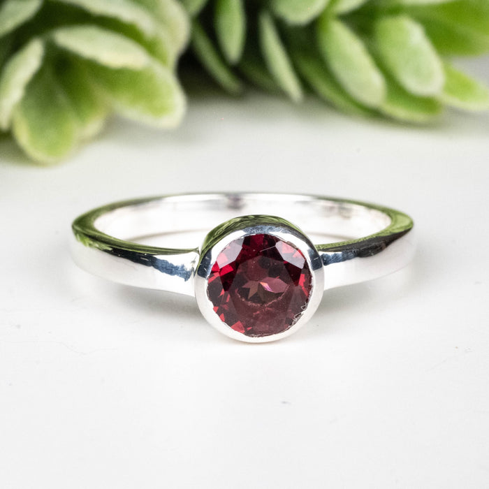 Rhodolite Garnet Ring 4.5mm Size 6 - InnerVision Crystals
